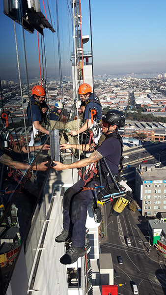 New residential mega-tower high rise window cleaning in Southbank